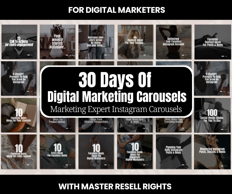 30 Days Of Digital Marketing Carousel Bundles.